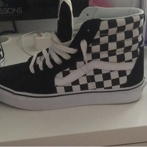 High top checkered vans